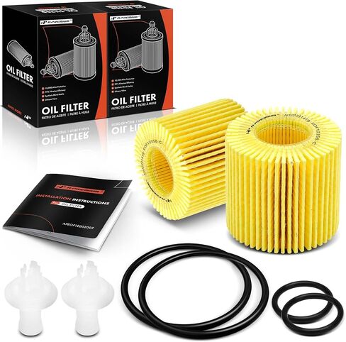 A-Premium 2-PC 10K Miles Protection Oil Filter Compatible with for Toyota Corolla, Corolla iM, Prius, Prius Plug-In, Prius Prime, Prius V, Matrix, C-HR & Lexus CT200h & for Scion iM, xD & Pontiac Vibe in Saudi Arabia