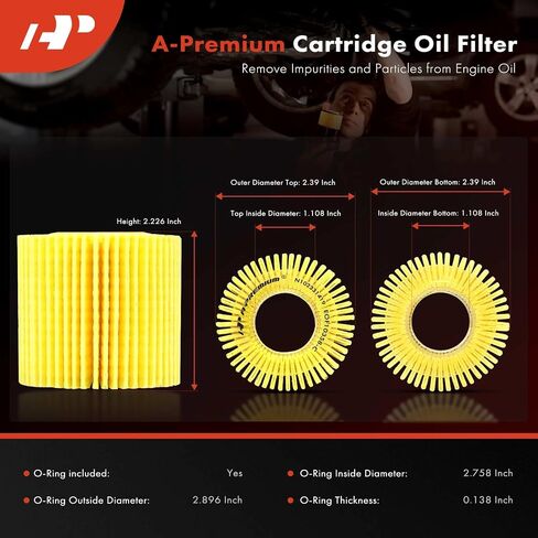 A-Premium 2-PC 10K Miles Protection Oil Filter Compatible with for Toyota Corolla, Corolla iM, Prius, Prius Plug-In, Prius Prime, Prius V, Matrix, C-HR & Lexus CT200h & for Scion iM, xD & Pontiac Vibe in Saudi Arabia