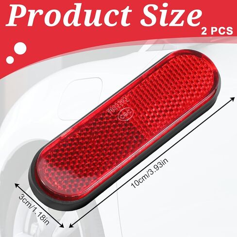 2 Pcs Red Reflectors Universal Compatible Motorcycle Safety Reflector M6 Universal Screw Mount Reflective Warning Reflector for Bicycle Bike Trailer Cars Trucks Boat in Saudi Arabia