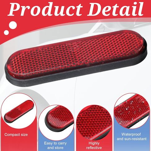 2 Pcs Red Reflectors Universal Compatible Motorcycle Safety Reflector M6 Universal Screw Mount Reflective Warning Reflector for Bicycle Bike Trailer Cars Trucks Boat in Saudi Arabia