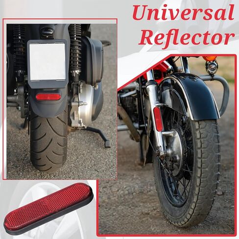 2 Pcs Red Reflectors Universal Compatible Motorcycle Safety Reflector M6 Universal Screw Mount Reflective Warning Reflector for Bicycle Bike Trailer Cars Trucks Boat in Saudi Arabia