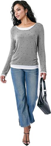 Long Sleeve Shirts for Women Casual, Basic Tees for Women Loose Fit, Lightweight Tunic Tops to Wear with Leggings in Saudi Arabia