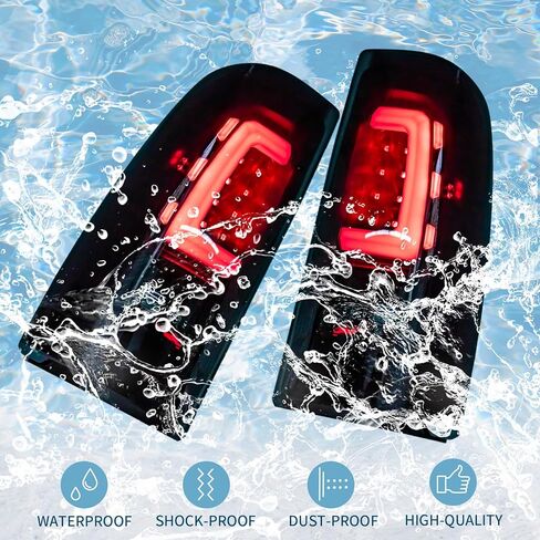 VPIMOZO LED Tail Light Assembly Compatible With 99-06 Silverado 1500 1500HD 2500 2500HD 3500 99-02 GMC Sierra 1500 1500HD 2500 2500HD 3500 Rear Brake Lamps w/Wiring Harness Smoke Black housing in Kuwait
