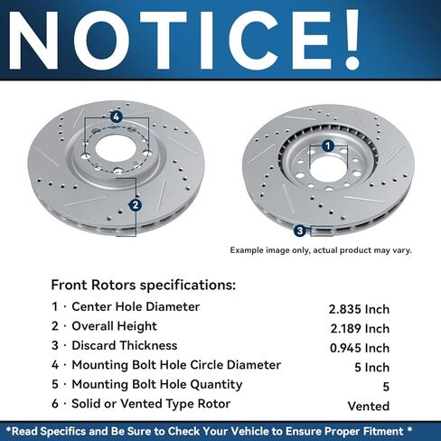Detroit Axle - Front Brake Rotors for 2020 2021 2022 2023 2024 2025 Jeep Wrangler Gladiator, Drilled and Slotted Disc Brake Rotors Replacement : 12.99" inch Rotor in Saudi Arabia