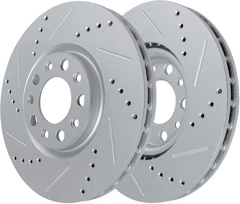 Detroit Axle - Front Brake Rotors for 2020 2021 2022 2023 2024 2025 Jeep Wrangler Gladiator, Drilled and Slotted Disc Brake Rotors Replacement : 12.99" inch Rotor in Saudi Arabia