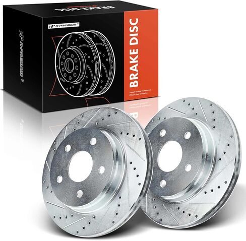 A-Premium 13.23 inch (336mm) Front Drilled and Slotted Disc Brake Rotors Compatible with Select Dodge, Ram and Chrysler Models - Ram 1500 2002-2010, 1500 2011-2018, Durango 2004-2009, Aspen 2007-2009 in Saudi Arabia