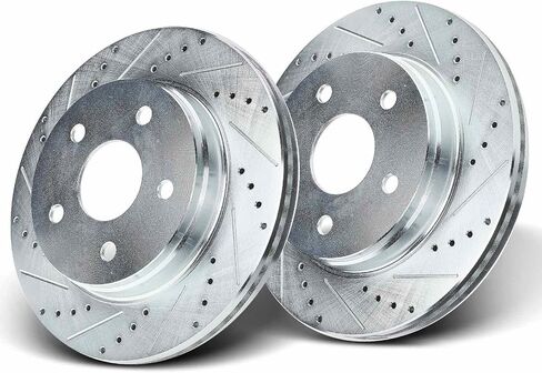 A-Premium 13.23 inch (336mm) Front Drilled and Slotted Disc Brake Rotors Compatible with Select Dodge, Ram and Chrysler Models - Ram 1500 2002-2010, 1500 2011-2018, Durango 2004-2009, Aspen 2007-2009 in Saudi Arabia