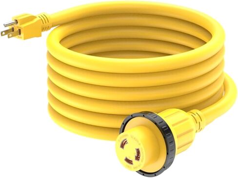 1FT 30-Amp to 15-Amp Marine & RV-Adapter Cord Nema 5-15P to L5-30R,10AWG 15Amp Male to 30Amp-Female Twist Lock Power Adapter,Marine Shore Power 30A 125V Receptacle to 110V 15A Household Plug Adapter in Saudi Arabia