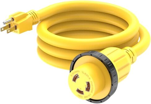 1FT 30-Amp to 15-Amp Marine & RV-Adapter Cord Nema 5-15P to L5-30R,10AWG 15Amp Male to 30Amp-Female Twist Lock Power Adapter,Marine Shore Power 30A 125V Receptacle to 110V 15A Household Plug Adapter in Saudi Arabia