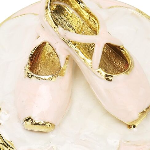 Pssopp Jeweled Ballet Shoes Trinket Boxes,Trinket Box Hinged Hinged Enameled Decorative Dance Jewelry Ornament Ring Holder Box Figurine for Gift in Saudi Arabia
