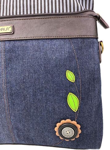 CHALA Canvas Convertible Denim Blue Stripe Work Tote in Saudi Arabia