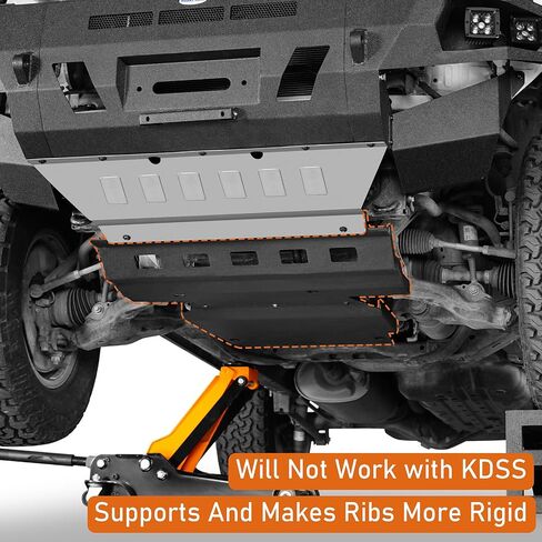 Hooke Road 4Runner Front Skid Plate Compatible with 2010-2024 Toyota 4Runner 5th Gen, Textured Black Steel Offroad Accessories in Saudi Arabia