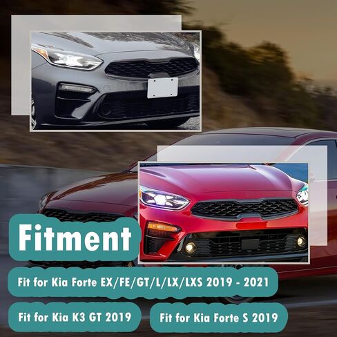 Front Upper Central Grille Cover Molding Trim Fit for Kia Forte 2019 2020 2021 Carbon Fiber Style in Saudi Arabia