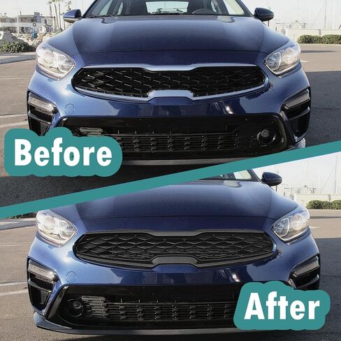 Front Upper Central Grille Cover Molding Trim Fit for Kia Forte 2019 2020 2021 Carbon Fiber Style in Saudi Arabia