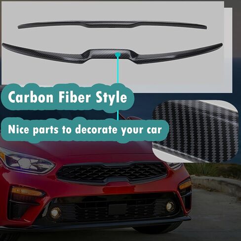 Front Upper Central Grille Cover Molding Trim Fit for Kia Forte 2019 2020 2021 Carbon Fiber Style in Saudi Arabia