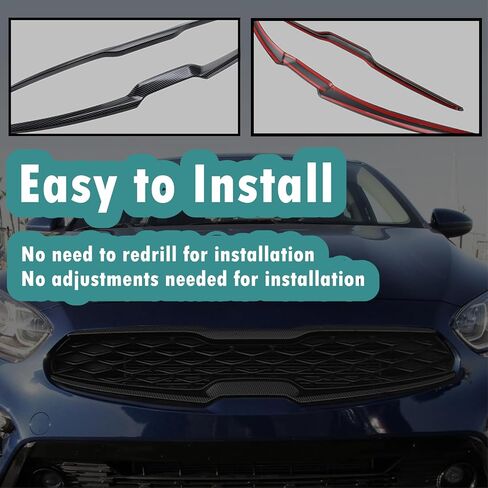 Front Upper Central Grille Cover Molding Trim Fit for Kia Forte 2019 2020 2021 Carbon Fiber Style in Saudi Arabia