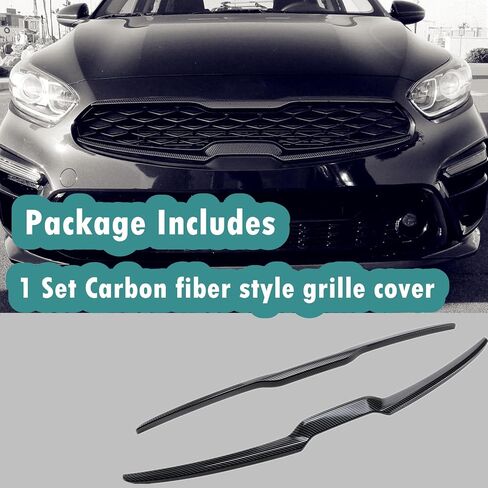 Front Upper Central Grille Cover Molding Trim Fit for Kia Forte 2019 2020 2021 Carbon Fiber Style in Saudi Arabia