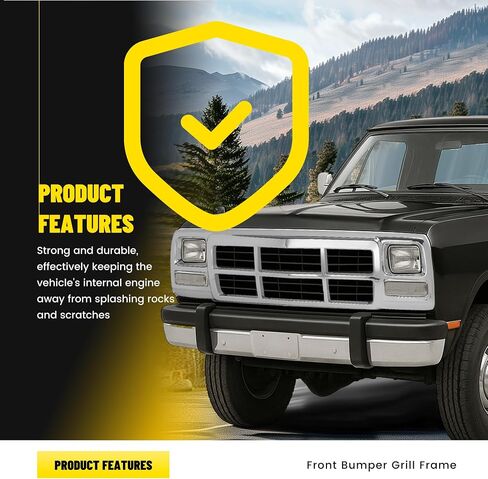 إطار الشبكة الأمامية متوافق مع 1991-1993 دودج D150 D250 D350 W150 W250 W350 1991 دودج رامتشارج استبدال لCH1200137 55026080 إطار شواء ممتص الصدمات من البلاستيك (ABS+PE) كروم فضي in Saudi Arabia