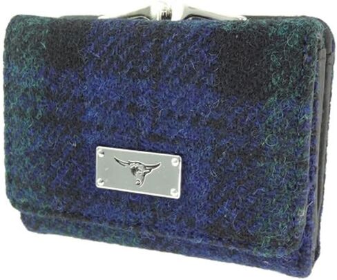 Glen Appin Harris Tweed 'Unst' Small Purse in Deep Pink Tartan Wallet Birthday Gift (Black Watch) in Saudi Arabia