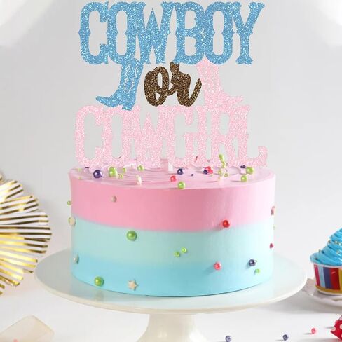 قطعة علوية للكيك من A Little Cowboy Is On The Way لتزيين حفلات استقبال المولود الجديد باللون الأزرق in Saudi Arabia