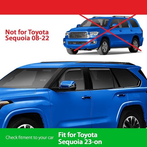 عاكسات النوافذ داخل القناة مقاومة للكسر من Goodyear لسيارة Toyota Sequoia 2023-2025، واقيات المطر، واقيات النوافذ للسيارات، عاكس فتحة التهوية، ملحقات السيارة، 4 قطع - GY008722 in Saudi Arabia
