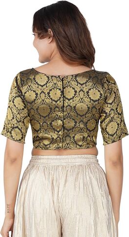 Women's Jacquard Boat Neck Readymade Blouse for Women (903_master) in Saudi Arabia