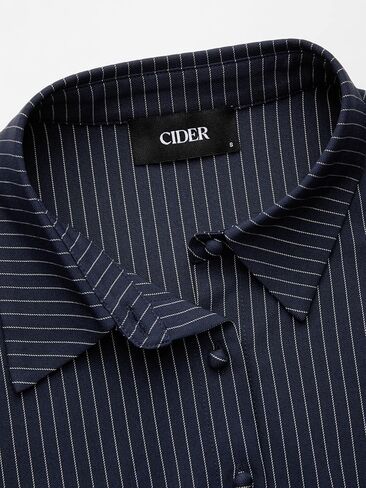CIDER Long Sleeve Shirts for Women Striped Blouse Cinched Waist Bell Sleeve Collar Shirt Office Work in Saudi Arabia
