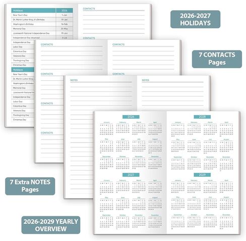 6 Pack Pocket Calendar 2025-2026 for Purse, 3.5 x 6 Inch Pocket Planner Small Monthly Calendar from Jan 2025 to Dec 2026 for Women Men New Year Gifts(Pink) in Saudi Arabia