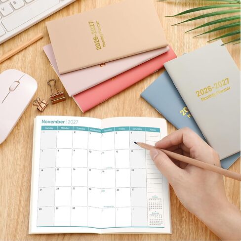 6 Pack Pocket Calendar 2025-2026 for Purse, 3.5 x 6 Inch Pocket Planner Small Monthly Calendar from Jan 2025 to Dec 2026 for Women Men New Year Gifts(Pink) in Saudi Arabia