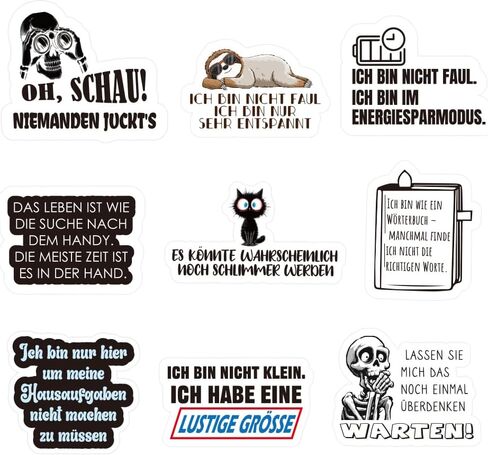 German Inspirational Stickers for Teens Adults Kids Teachers | German Language Quote Stickers | Positive Stickers for Planner,Journaling Scrapbook,Water Bottles, Laptop | 52pcs in Saudi Arabia