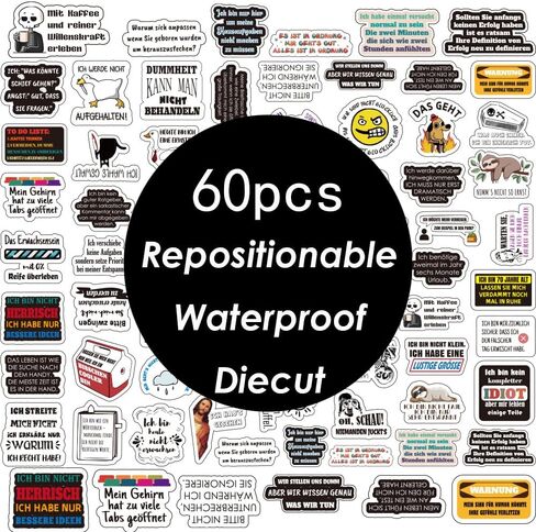 German Inspirational Stickers for Teens Adults Kids Teachers | German Language Quote Stickers | Positive Stickers for Planner,Journaling Scrapbook,Water Bottles, Laptop | 52pcs in Saudi Arabia
