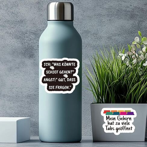 German Inspirational Stickers for Teens Adults Kids Teachers | German Language Quote Stickers | Positive Stickers for Planner,Journaling Scrapbook,Water Bottles, Laptop | 52pcs in Saudi Arabia