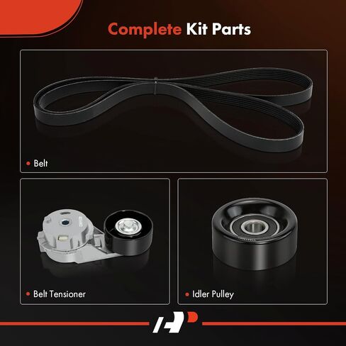 مجموعة أحزمة قيادة محرك سيربنتين A-Premium متوافقة مع سيارات GMC وBuick وChevrolet وIsuzu وOldsmobile وSaab - Envoy XL، Envoy XUV، Rainier، Trailblazer EXT، Ascender، Bravada، 9-7x، 4.2L in Saudi Arabia