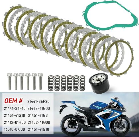 Clutch Kit & Friction Steel Plates Gasket Compatible with Suzuki GSX-R600 GSX-R750 2008 2009 in Saudi Arabia
