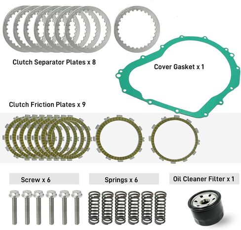 Clutch Kit & Friction Steel Plates Gasket Compatible with Suzuki GSX-R600 GSX-R750 2008 2009 in Saudi Arabia
