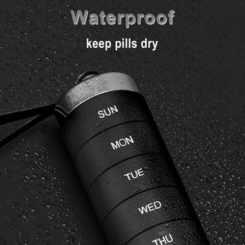Weekly Pill Box - Portable Aluminum Travel Pill Organizer, 7 Day Daily Medication Organizer, Holds Vitamins and Fish Oil in Saudi Arabia