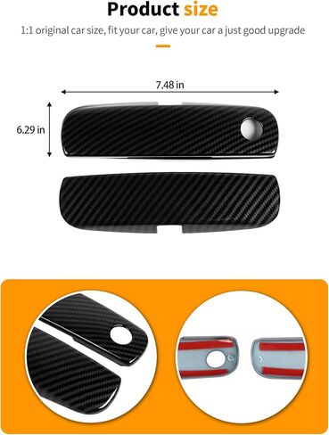 Hoolcar 4Pcs Black Exterior Door Handle Covers Trim Overlay Compatible with 2010-2024 Dodge Charger Exterior Accessories Outside Door Handle Protector Shell in Saudi Arabia