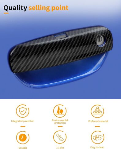 Hoolcar 4Pcs Black Exterior Door Handle Covers Trim Overlay Compatible with 2010-2024 Dodge Charger Exterior Accessories Outside Door Handle Protector Shell in Saudi Arabia