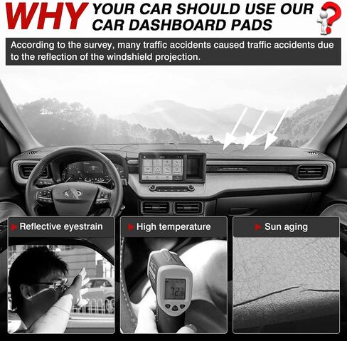 Autorder Dashboard Cover Mat Fit for 2007-2021 Nissan Frontier/2009-2012 Suzuki Equator Accessories Dash Cover Flannel Dash Mat Sunshade Glare UV Rays Protector in Kuwait