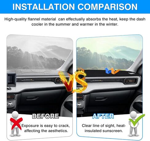 Autorder Dashboard Cover Mat Fit for 2007-2021 Nissan Frontier/2009-2012 Suzuki Equator Accessories Dash Cover Flannel Dash Mat Sunshade Glare UV Rays Protector in Kuwait