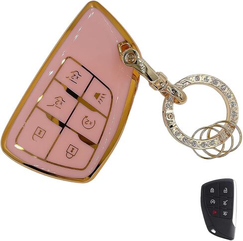 غطاء حماية لمفتاح TPU ناعم وردي اللون لهاتف Hyundai، سلسلة مفاتيح، ملحقات لـ 2024 2023 2022 Sonata، Tucson، Santa Cruz مفتاح التحكم عن بعد الذكي (لشركة Hyundai A) in Kuwait