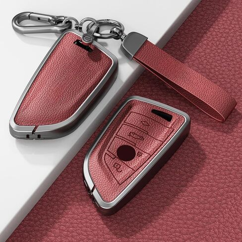 Key Fob Cover for BMW - Fits X1 (F48), X2 (F39), X3, X4, X5 (F15), X6 (F16), 118i, 218i, 320i (F30), 520/525 (G30), 7 Series (G11) - Protective Car Key Case (Brown) in Kuwait