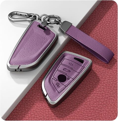 Key Fob Cover for BMW - Fits X1 (F48), X2 (F39), X3, X4, X5 (F15), X6 (F16), 118i, 218i, 320i (F30), 520/525 (G30), 7 Series (G11) - Protective Car Key Case (Brown) in Kuwait