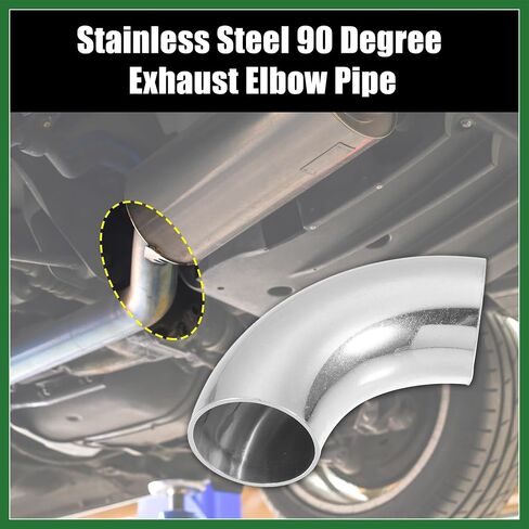 Motoforti OD 1.25 Inch 90 Degree SS304 Stainless Steel Bend Tube Exhaust Elbow Pipe for Car Exhaust System 3.94" Arc Length Piping Silver Tone Long-lasting in Saudi Arabia