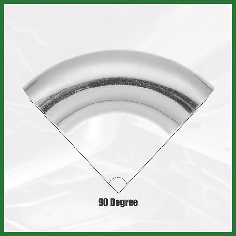 Motoforti OD 1.25 Inch 90 Degree SS304 Stainless Steel Bend Tube Exhaust Elbow Pipe for Car Exhaust System 3.94" Arc Length Piping Silver Tone Long-lasting in Saudi Arabia