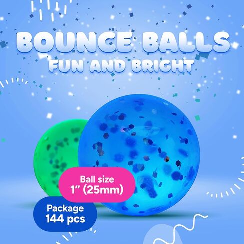 Bouncy Balls - 24 Pcs Glitter Bouncing Balls - Assorted Colors 1" Bounce Balls - Bouncing Balls for Kids - Vending Machine Toys - Bouncy Ball Vending Machine Refill in Bulk in Saudi Arabia