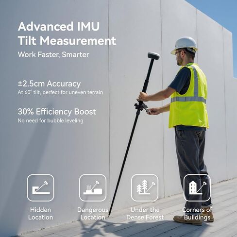 E1 GNSS IMU RTK GPS Surveying Equipment Rover Receiver Rtk Gnss Handheld Collector and Survey Software, 1408 Channels, 1cm Accuracy, 5km Distance in Kuwait