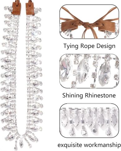 Rhinestone Cowboy Hat for Women Bling Hat Accessories Adjustable Western Style Cowgirl Hat Belt for Cowgirl Party in Saudi Arabia