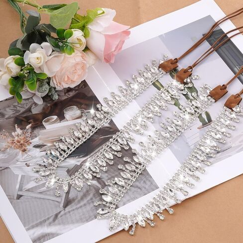 Rhinestone Cowboy Hat for Women Bling Hat Accessories Adjustable Western Style Cowgirl Hat Belt for Cowgirl Party in Saudi Arabia