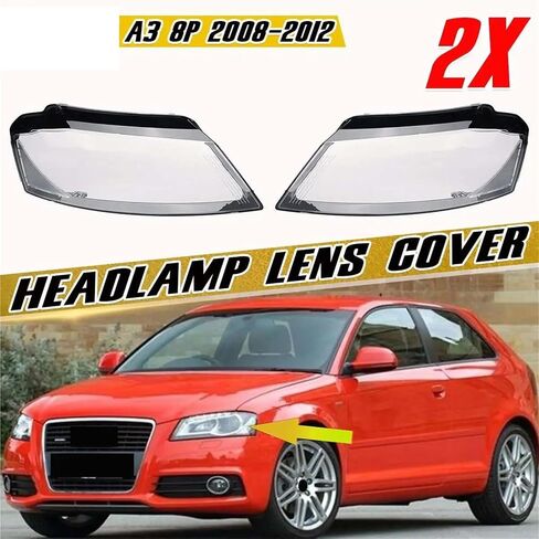 Front Headlight Lens Cover Compatible for A3 8P S-line S3 RS3 Facelift 2008 2009 2010-2012 Clear Headlamp Shell Transparent Lampshade(1 Piece Right) in Saudi Arabia